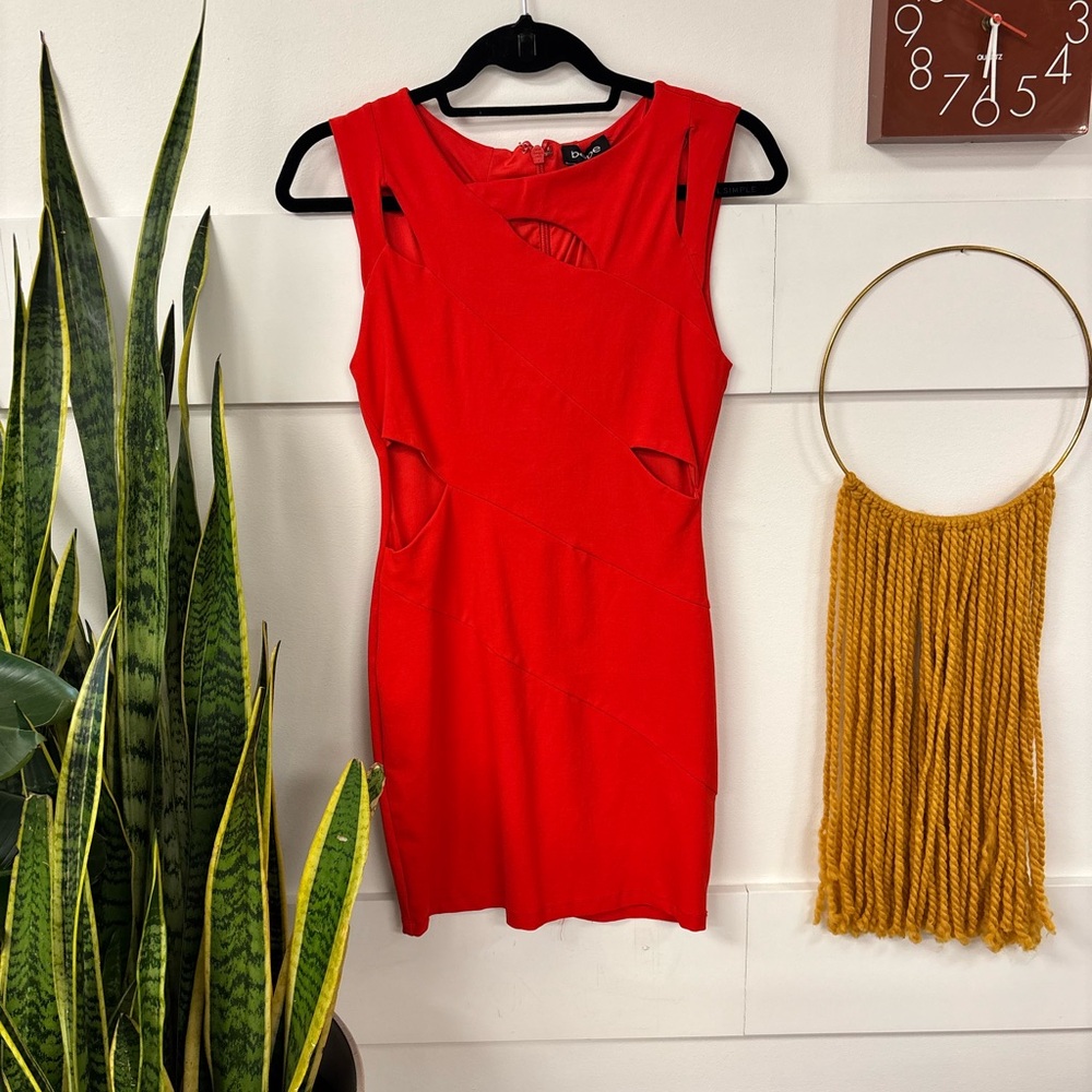 Bebe Vibrant Red Sleeveless Dress